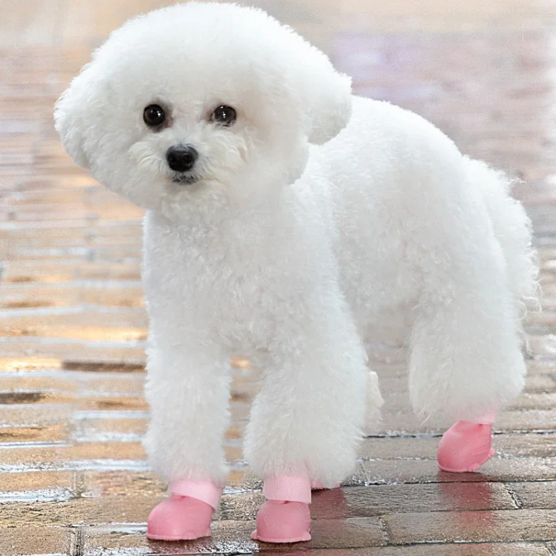 

Dog Rainshoes 4pcs/set for Small Medium Dogs Anti-slip Rain Boots Anti-dirty Outdoor Dog Shoes Puppy Ankle Boots Dog Accessories