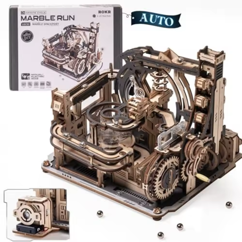 Kit Modellini Elettrici ROKR, Puzzle 3D Porta Spaziale in Marmo, Rompicapo in Legno, Giocattolo da Costruzione, Regalo per Uomini/Donne/Adolescenti