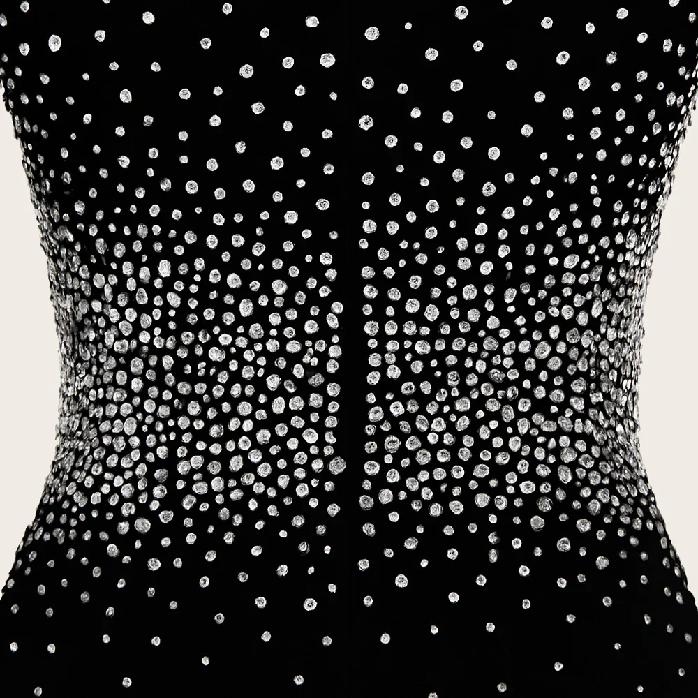 Proste czarne sukienki wieczorowe z dekoltem w serek, długie, z kryształami, w kształcie litery A, suknie balowe szyte na miarę, długość do kostek, sukienki na przyjęcie, model 2026.