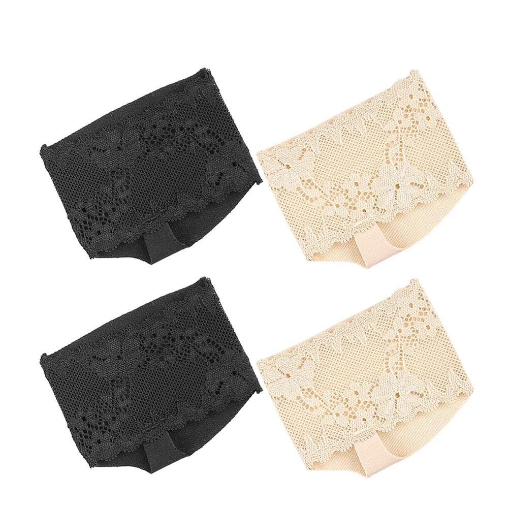 

2 Pairs Open-toed Fish Mouth Socks Foot Pad Half Gel Sleeve Lace Ball of Cushion Bunion
