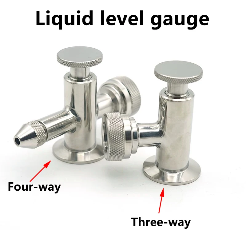 Liquid level gauge clamp type three-way and four-way liquid level gauge water tank glass pipe water level gauge sanitary grade