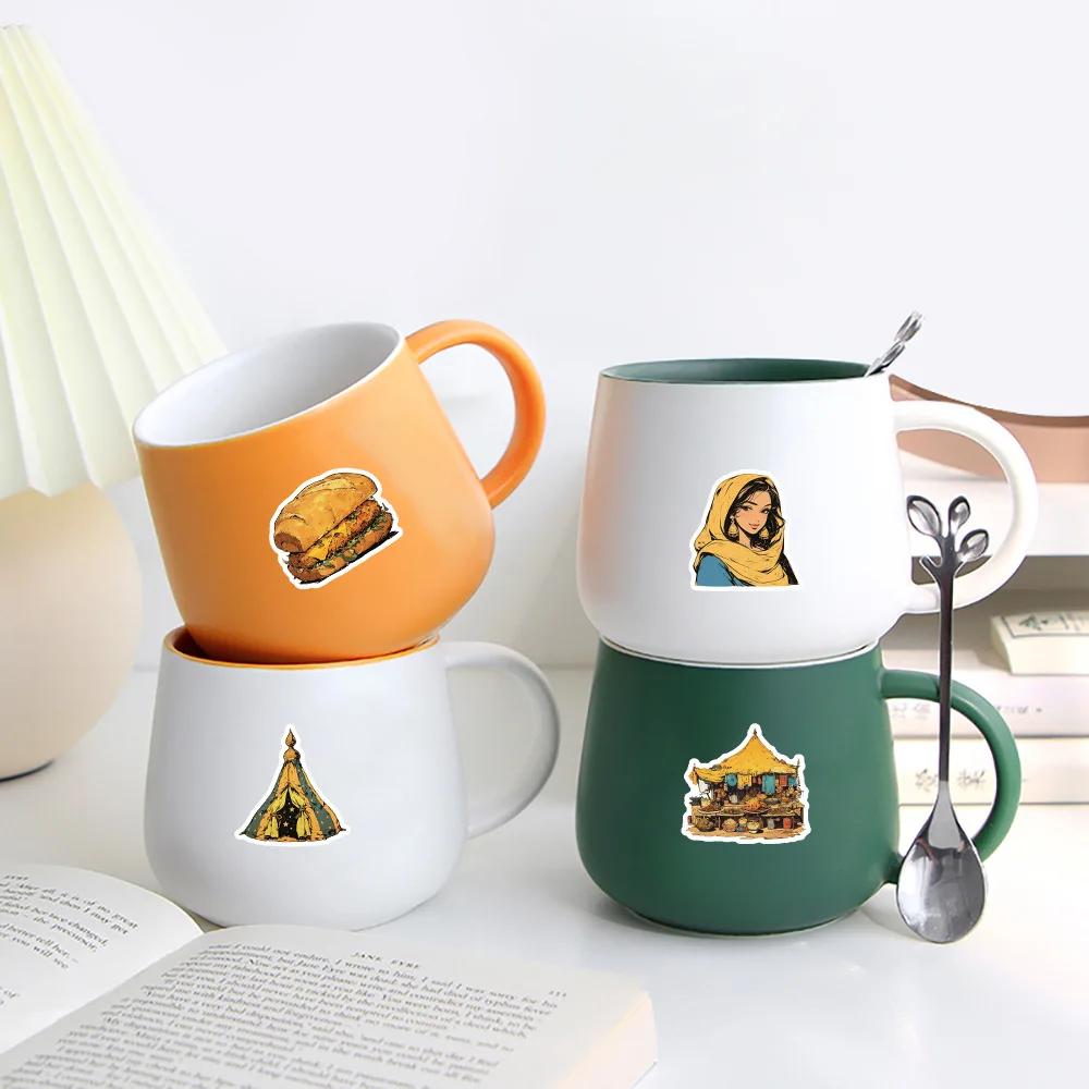 55 adesivi per skateboard mobile con decorazione graffiti personalizzata in stile retrò con elementi mediorientali