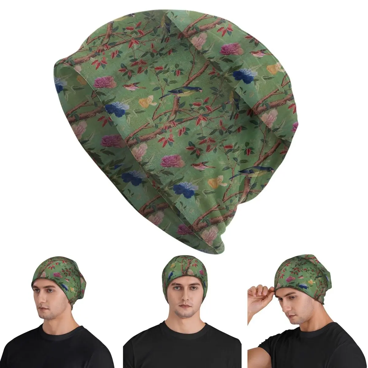 

Green Dream Chinoiserie Skullies шапки шапки теплая осенне-зимняя уличная шапка вязаная шапка для взрослых унисекс