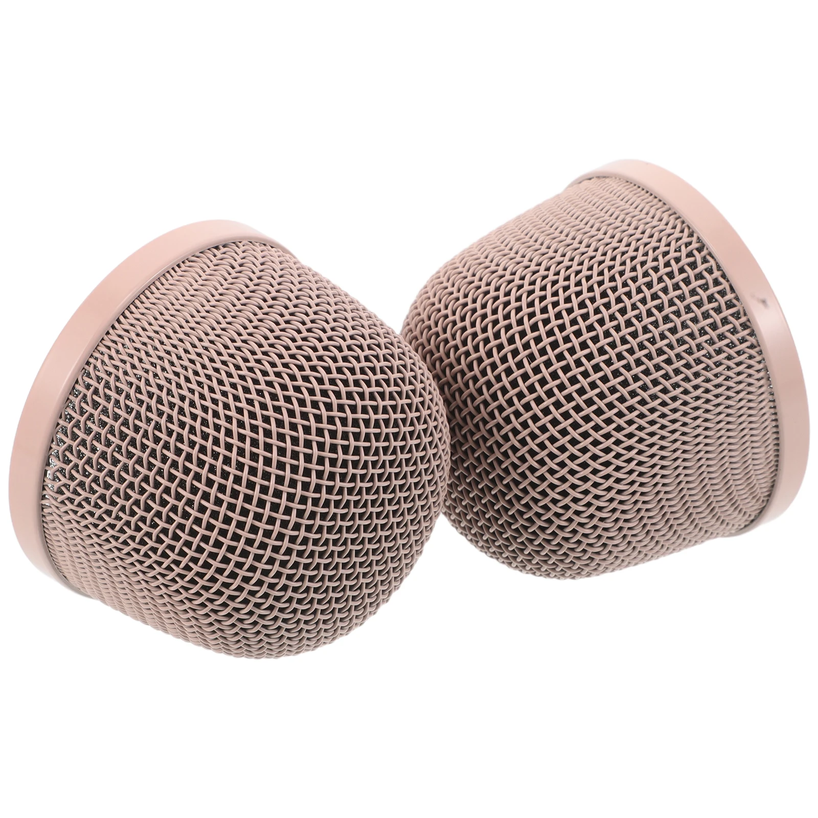 

2 Pcs Microphone Grille Metal Replacement Head for Protector Cover Windshield Mesh Heads
