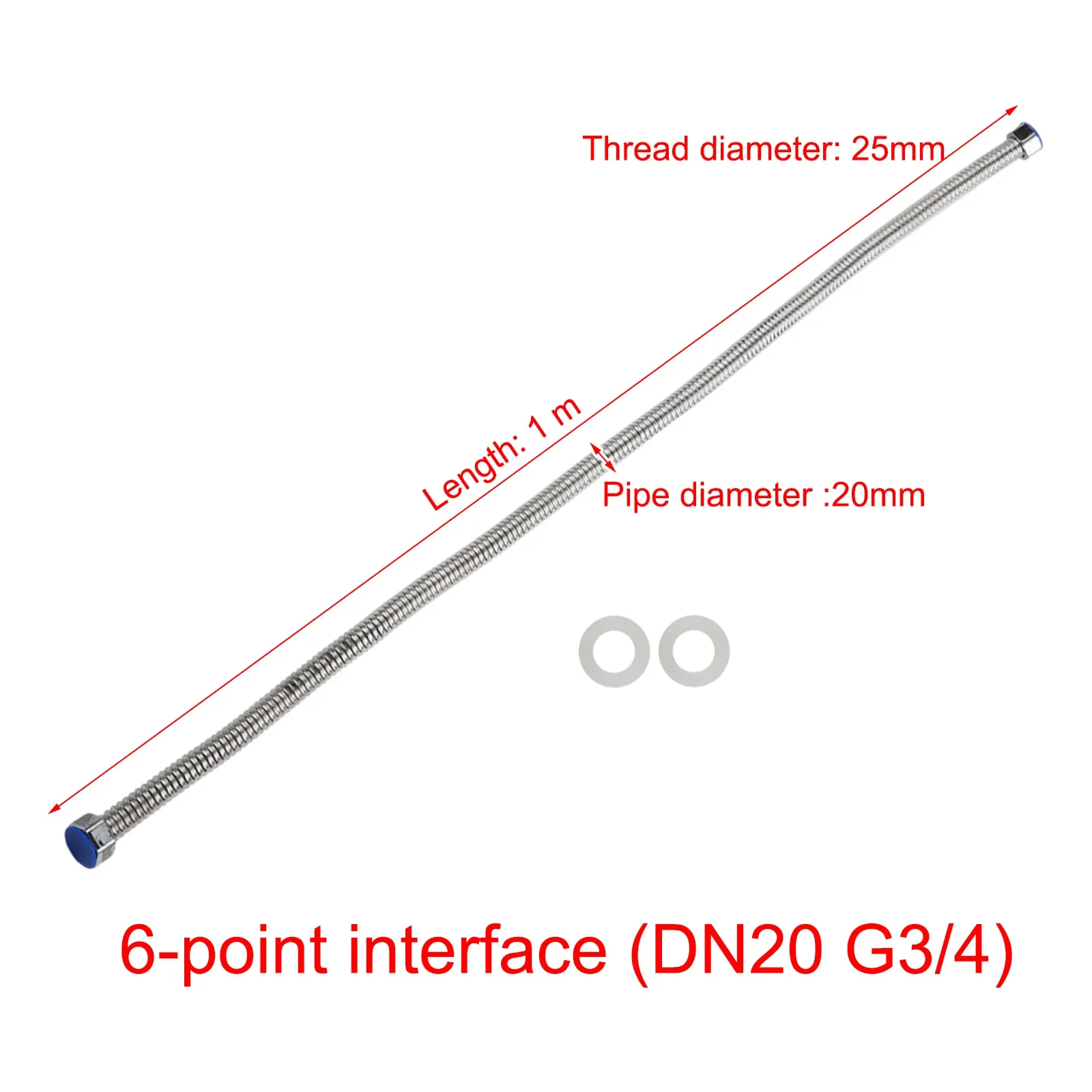 High Temperature Resistant Stainless Steel Hose Set Two Flexible Connectors at 34 Inches Each for Secure Water Connections