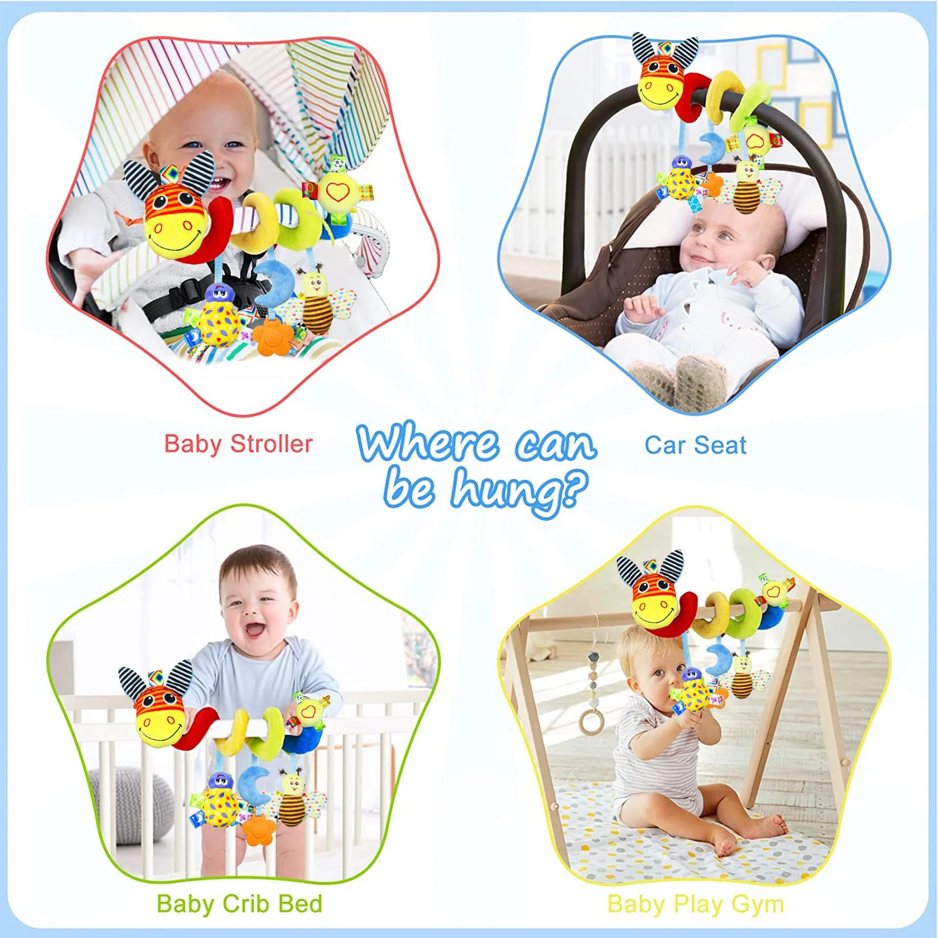 Baby Ezel Spiraalvormige Activiteit Opknoping Speelgoed Wieg Wieg Puzzel Auto Opknoping Bed Opknoping Moeder En Baby Speelgoed