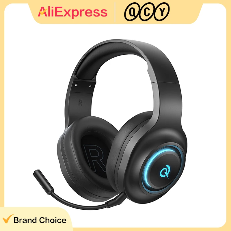 QCY Heroad V200 auriculares sobre la oreja 50mm controlador 7,1 sonido envolvente auriculares inalámbricos Bluetooth 6,0 auriculares para PC portátil PS4/5