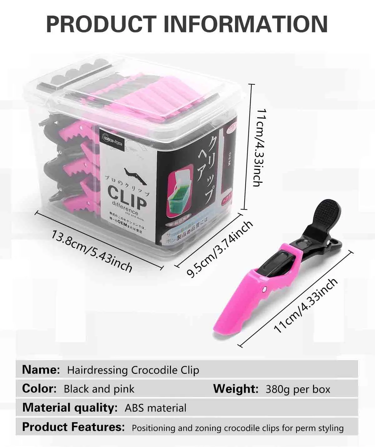 30 teile/schachtel Friseur Haars pangen Friseur Klemmen Klaue Haar Schnitt Black pink Clip für Salon Haars tyling Friseur Werkzeug – Detail 5