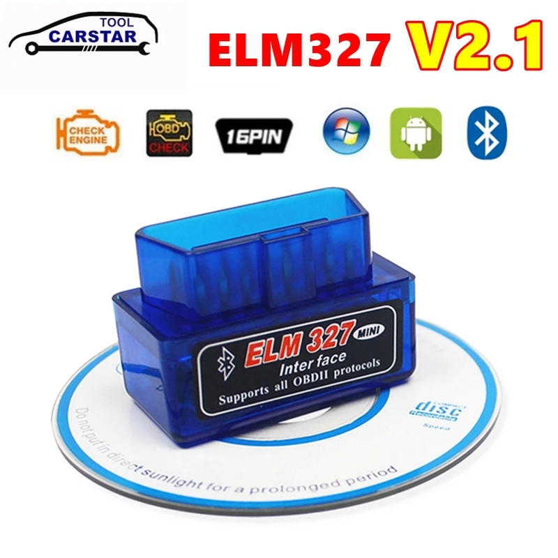 MINI ElM327 obd2 Scanner Car Diagnostic tools code V2.1 Bluetooth Code Reader Interface for Android Torque Windows Symbian