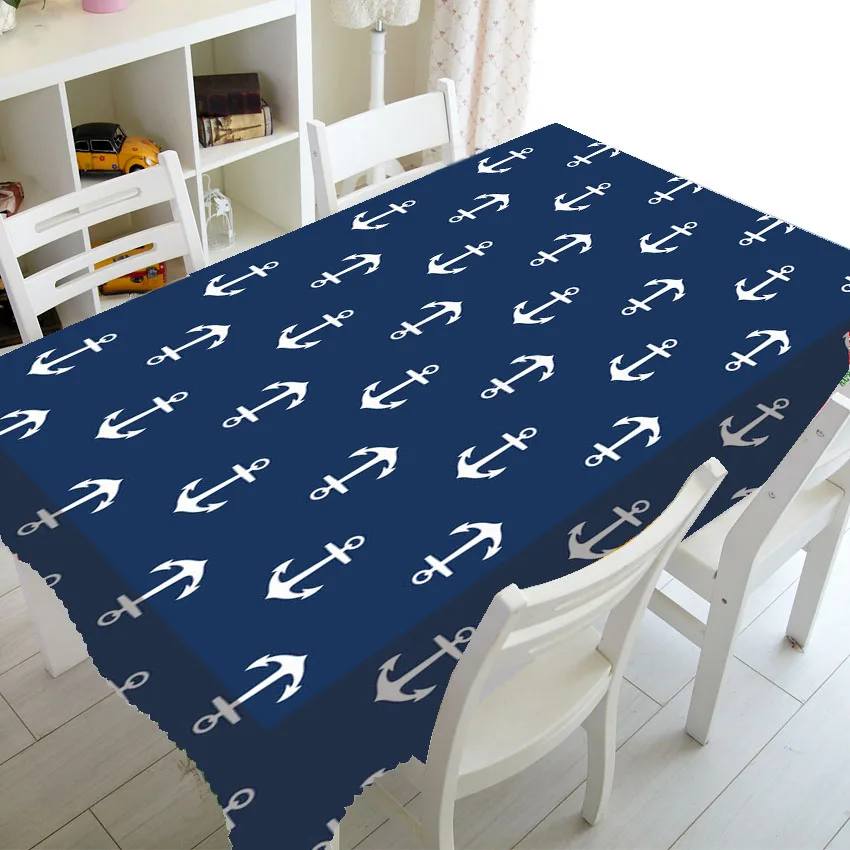 Blue And White Stripes Luxury Kitchen Wedding Decoration Coffee Table Tablecloth Waterproof Tablecloth Nappe De Table