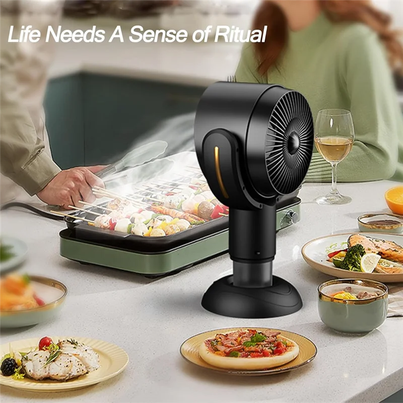 B58B-طاولة لتنقية الهواء مروحة كهربائية لتنقية الدخان للتدخين في الداخل، مروحة دخان قابلة للشحن محمولة #6