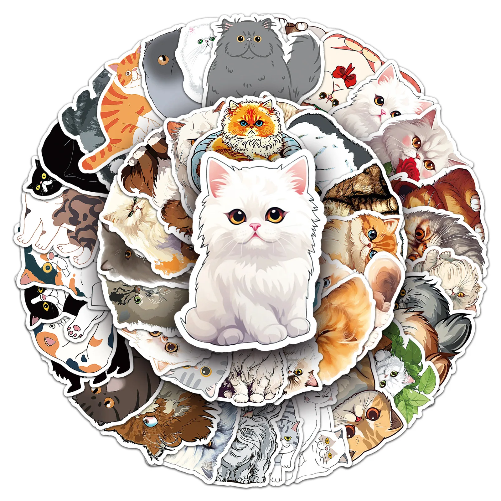 

10/30/50 шт., наклейки в виде кошки