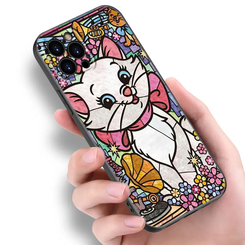 Disney Mosaic Princess Black Silicone Phone Case For Apple iPhone 12 13 Mini 11 14 15 Pro Max 7 8 Plus X XR XS SE 2020 2022