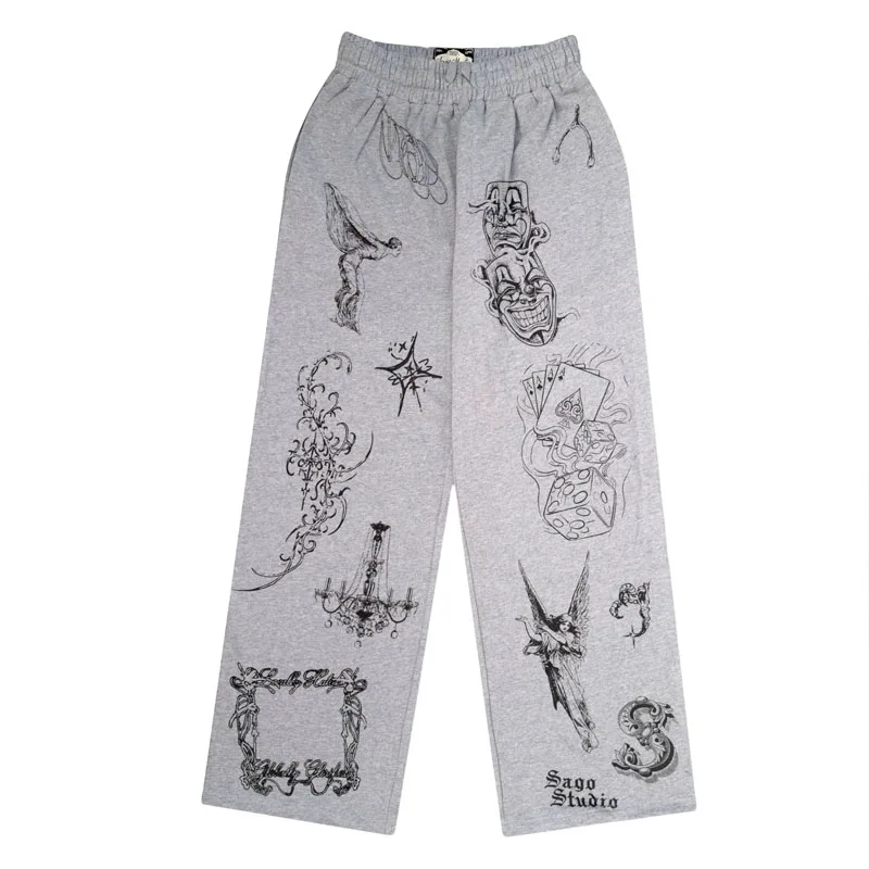 2025 Pantaloni sportivi a gamba dritta europei e americani alla moda Pantaloni da ballo jazz da donna Pantaloni hip-hop larghi casual da strada