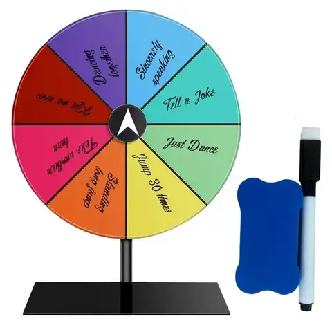 Tabletop Prize Turntable Set with Erasable Pen Eraser Roulette Wheel for Pub Gatherings Promotional Activities Party Favors