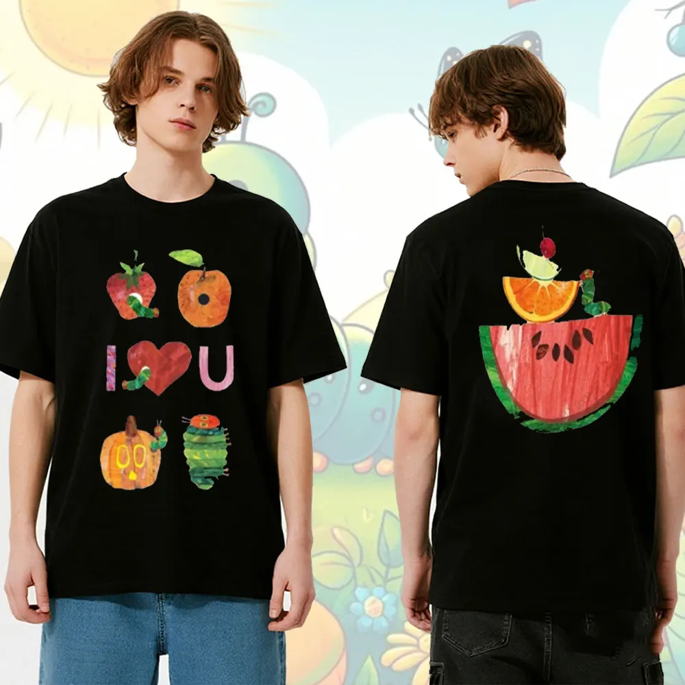 

Футболка с принтом «Очень голодная гусеница», топы, голодная гусеница, летняя модная женская и мужская футболка, повседневные футболки для творчества