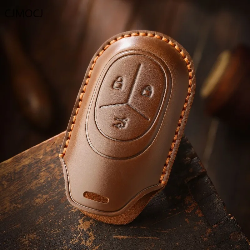 Premium Vintage Genuine Leather Key Cover Case for NIO ET7 / ET5 (2024) - Handmade Protective Key Fob Shell Keybag Keychain