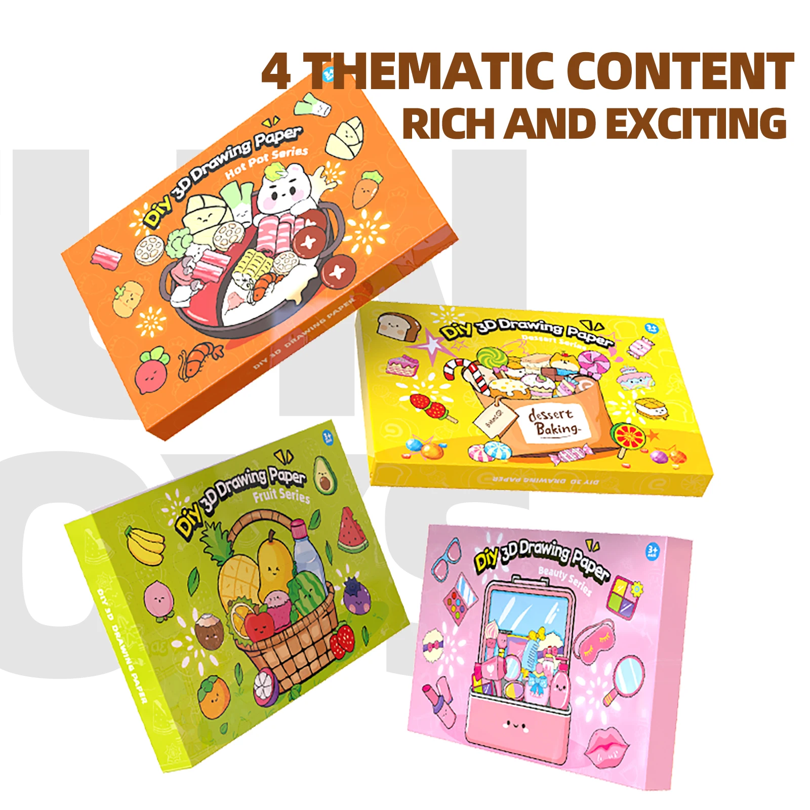 Kit blando de bricolaje de espuma 3D para niños, juguete interactivo para padres e hijos, formas de series de frutas y postres