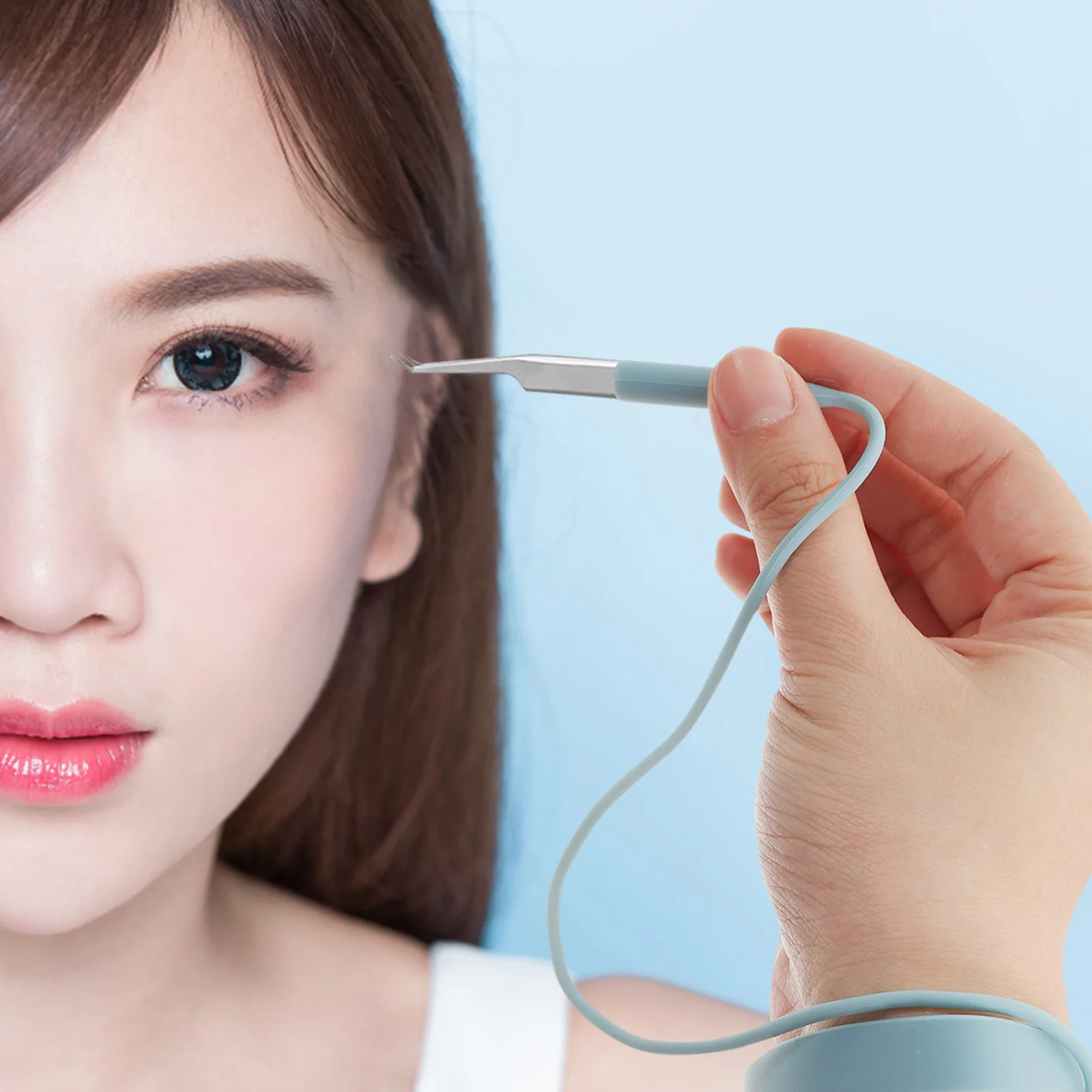 コンパクトなまつげエクステンションピンセットホルダー 人間工学に基づいたリストバンドデザインで落下を防止 女性に最適 旅行に便利なメイクアップ