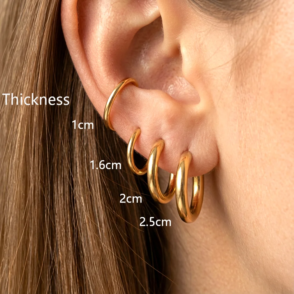 6 Paires De Boucles D'oreilles à Clip Argent – Non Percées, 6 Tailles, Pour Femmes Et Filles (or)