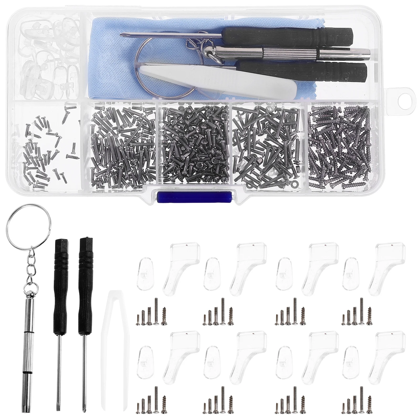 

1 Set Portable Eyeglass Repair Kit Premium Glasses Screwdriver Tools Replacement Parts Anti-Slip Nose Pads Glasses Accessories