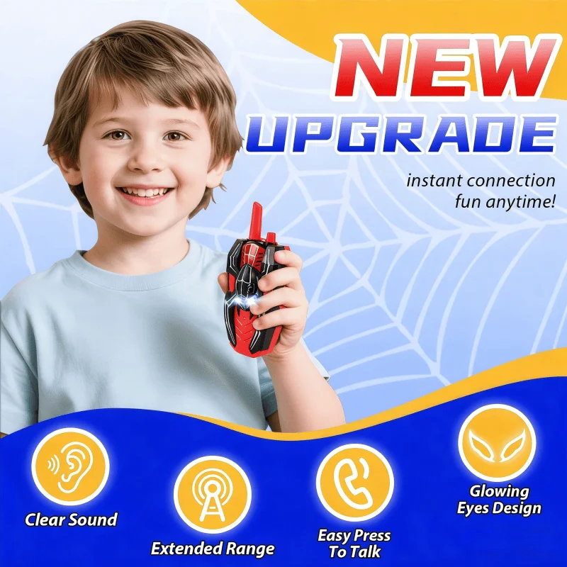 لعبة لاسلكية تخاطب للأطفال، جهاز اتصال لاسلكي عنكبوت يونيكورن ديناصور للأطفال من واحد إلى واحد، اتصال داخلي لاسلكي طويل المدى محمول باليد T