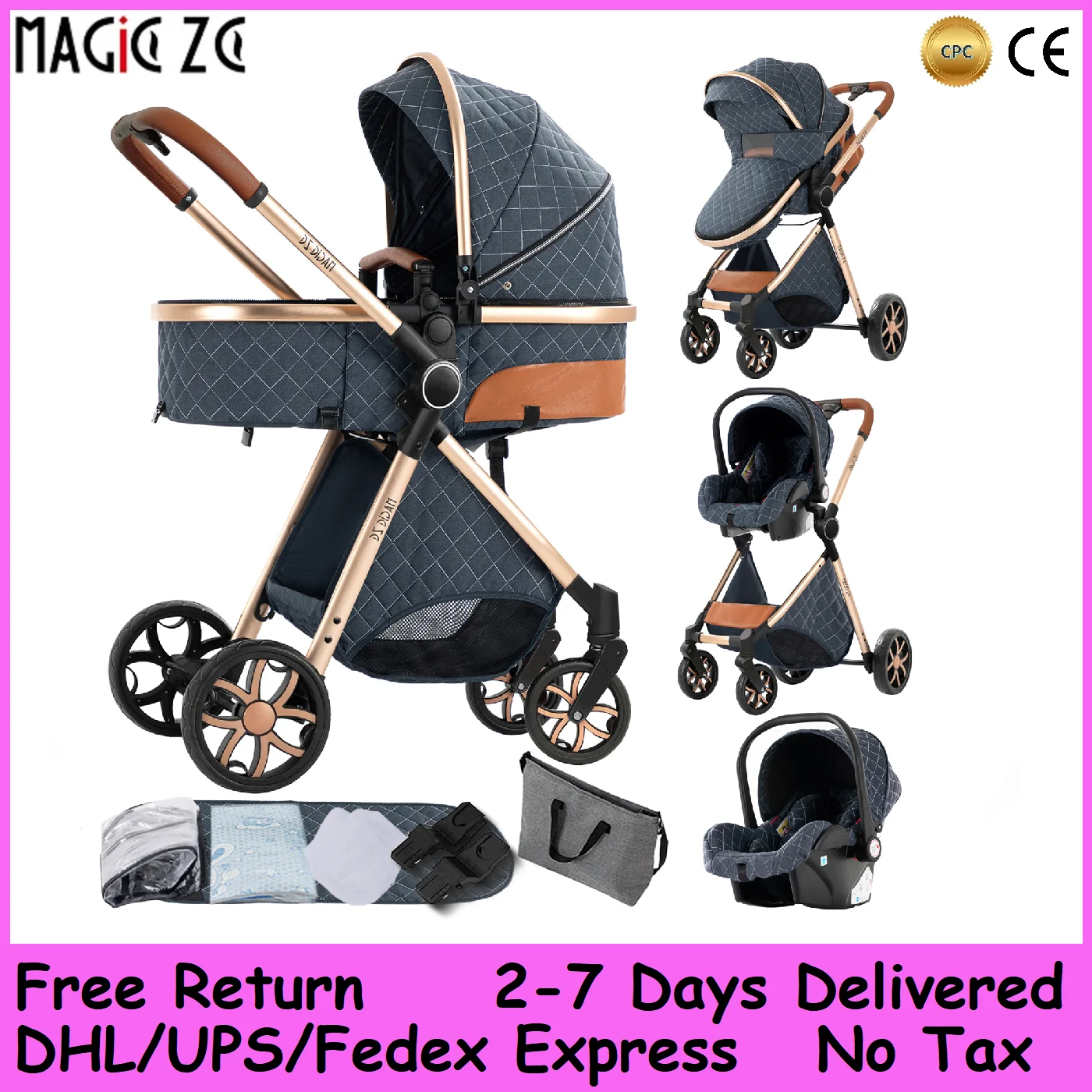 Cochecito para bebé Go Anywhere with Baby: cochecito y cochecito todo terreno 3 en 1, apto para 0 a 36 meses, ligero y plegable sin esfuerzo