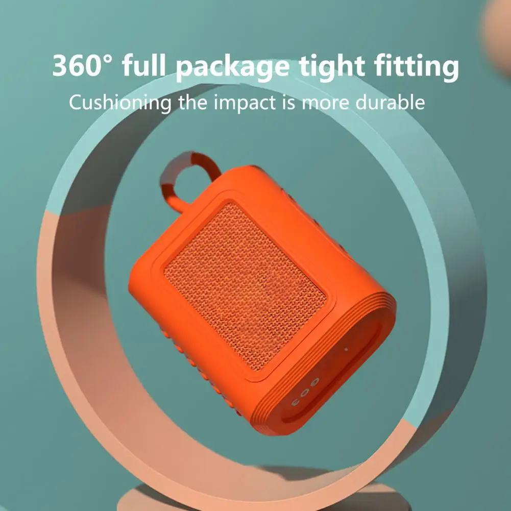 Funda protectora a prueba de golpes, tamaño completamente compacto, portátil, compatible con Bluetooth, funda de silicona para altavoz JBL Go3