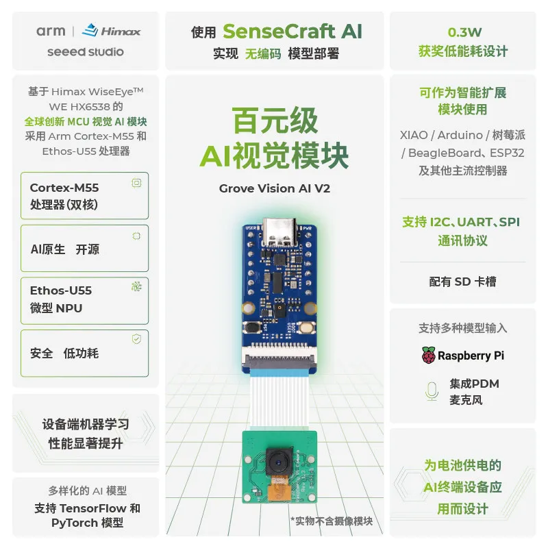 Seeed ESP32-C3 AI Camera Machine Vision Image Recognition Module Arduino Open Source