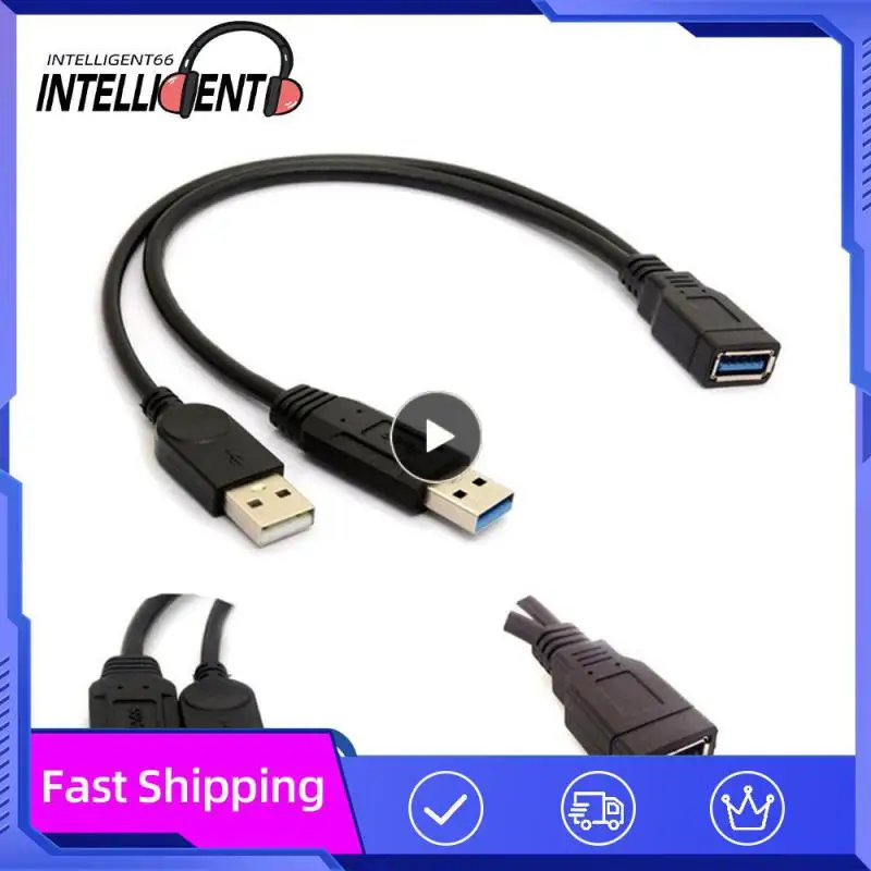 2.0 A Male to USB Female 2 Double Dual Power Supply USB Female Splitter Extension Cable HUB Charge for Printers