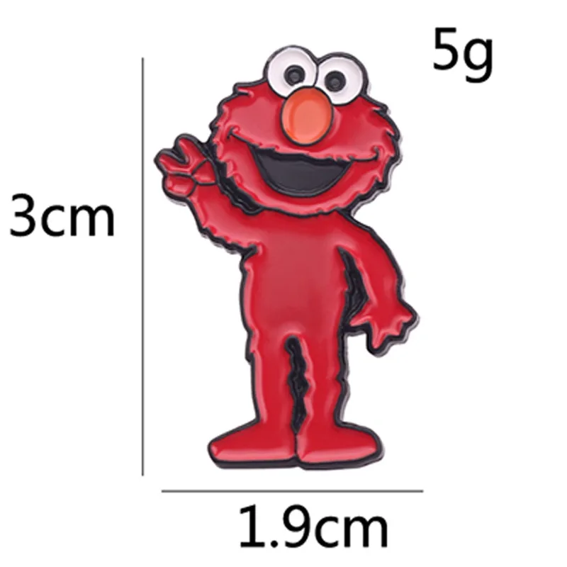 1 Set Sesamstraße Brosche Anime Cartoon Abzeichen Elmo Cookie Monster Metall Emaille Pin Ohrring Männer Frau Rucksack Anstecknadel Schmuck