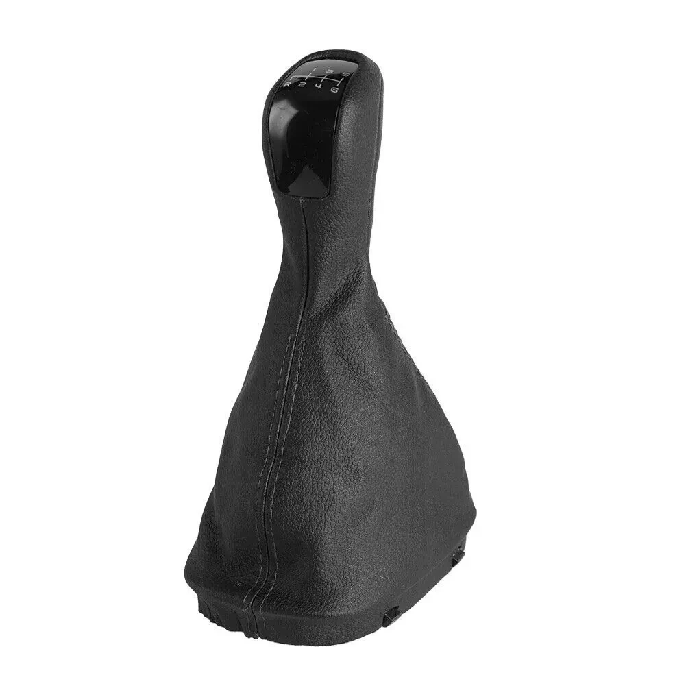 Black Gear Shift Knob Car Interior Upgrade Direct Replacement Part Easy Installation Process Premium PU Leather Design