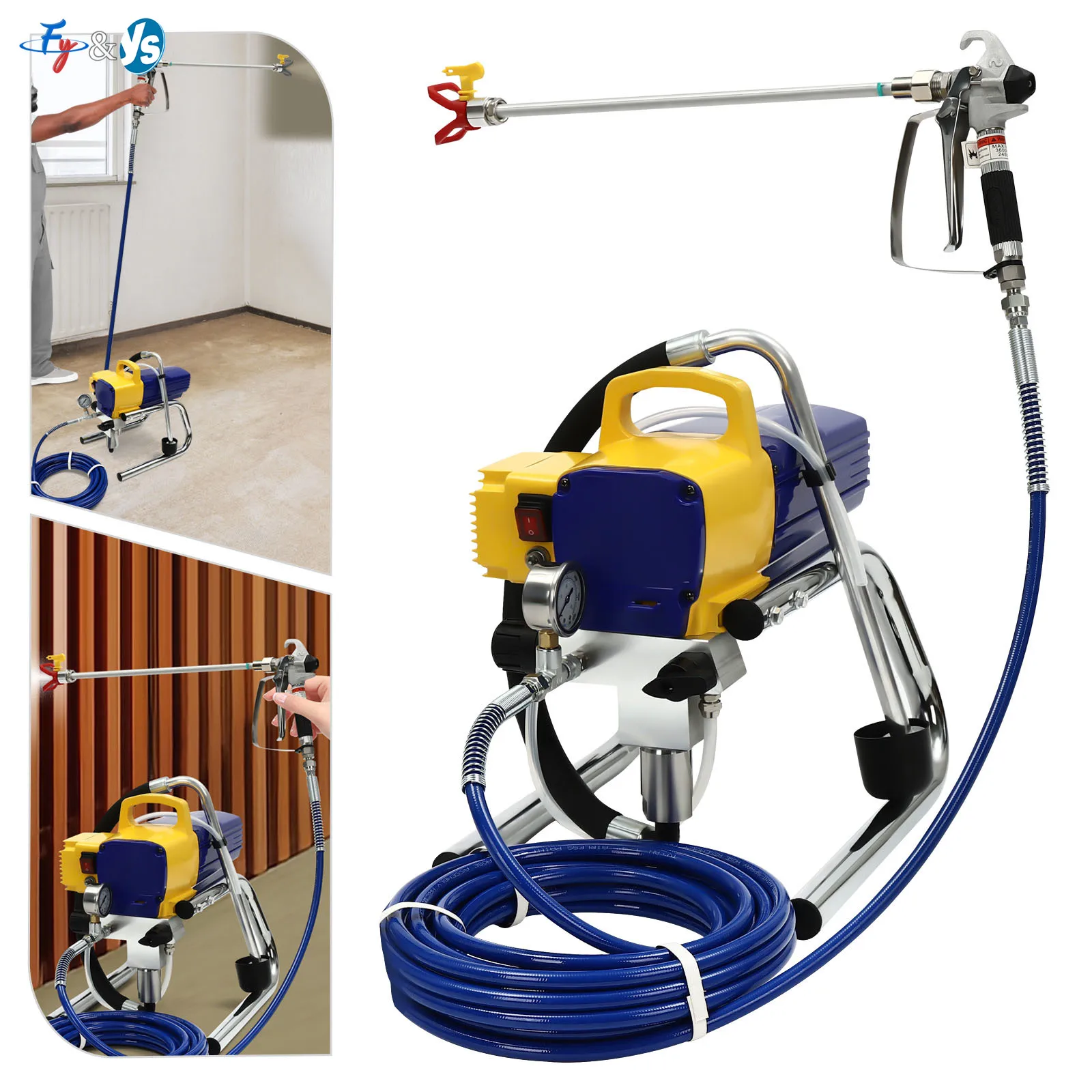 

1800W Wall Paint Sprayer High Efficiency Electric Airless Sprayer Machine 3600PSI for Ceiling Floor Wall Spraying