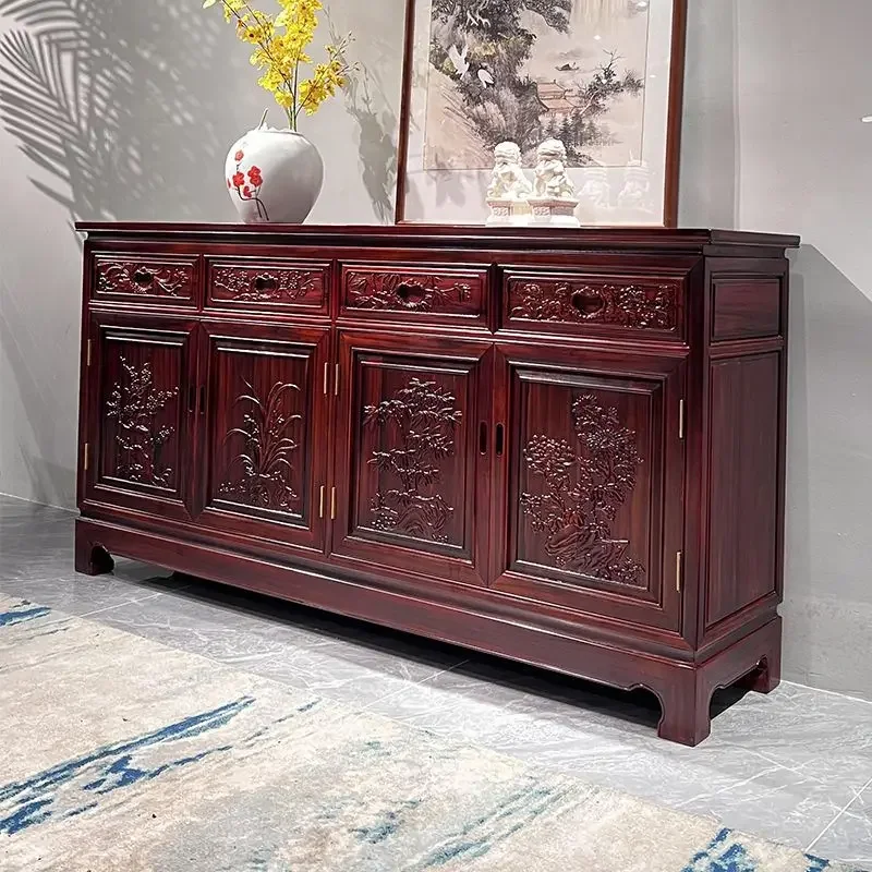 Side cabinet South American sour branch living room multi-functional integrated wall dining room carved locker Chinese solid