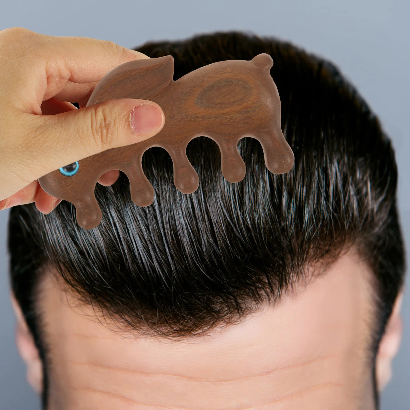 

Ergonomic Wooden Scalp Massager Comb Bunny Shape Anti-Static Wide Tooth Portable Lightweight Hair Care Tool For Women Family