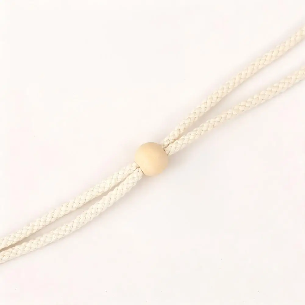Curtain Ties Non-damaging Curtain Clips Cotton Rope Curtain Tiebacks with Wooden Beads Adjustable No-drill Window for Room