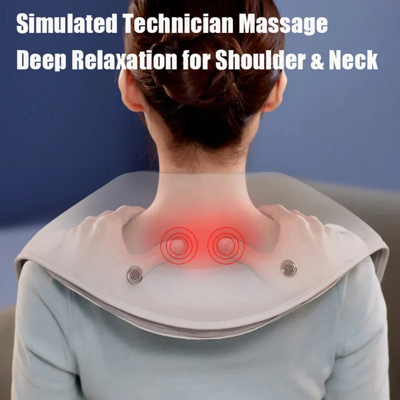 Neck And Shoulder Massager For Pain Relief 2023 Electric U Shaped Heating Foldable Percussion Body Massage Shawl Holiday Gifts