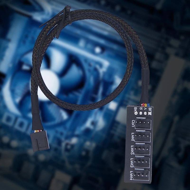 محور محول التحكم المركزي في مروحة PWM يدعم ما يصل إلى 5 منافذ لمروحة الكمبيوتر الشخصي سهلة التركيب