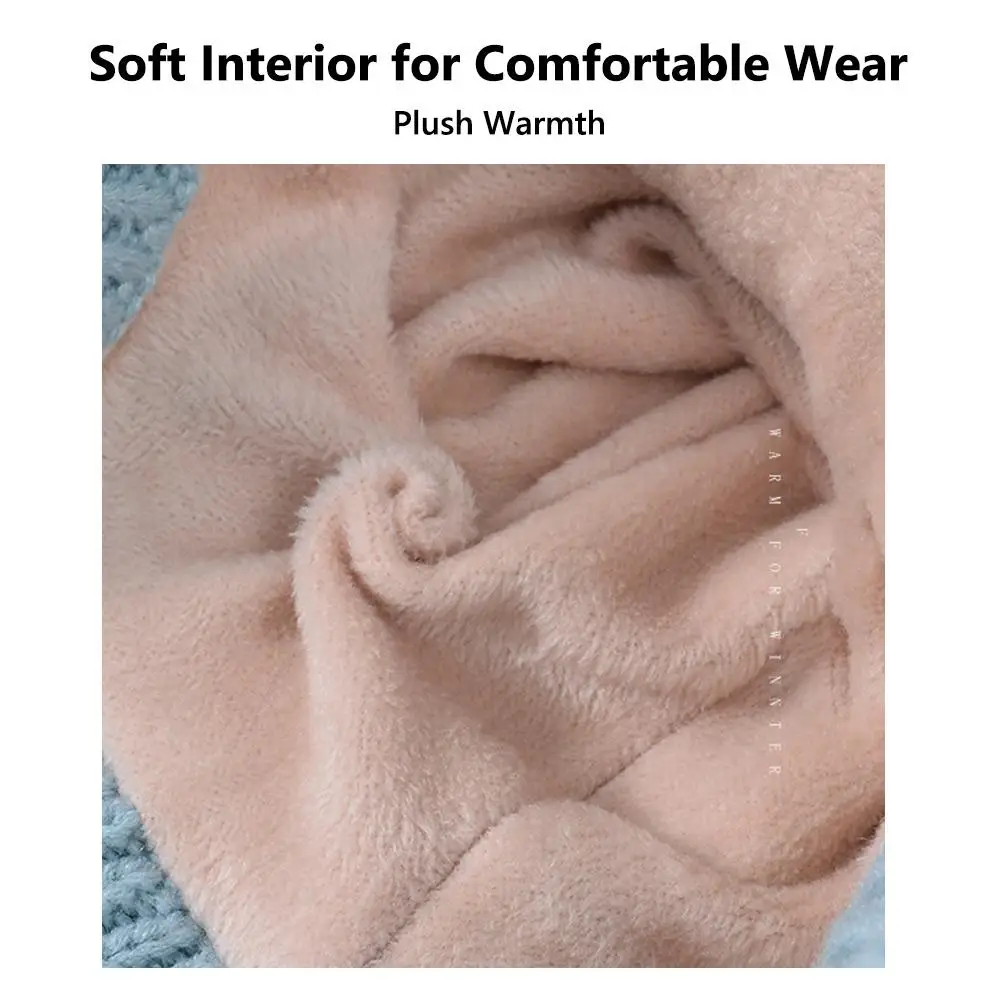 الصوف اصطف الأطفال قبعة وشاح للرقبة قفازات مجموعة الشتاء الدافئ إيرفلاب بيني سدادات حماية الأذن سميكة متماسكة قبعة تزلج