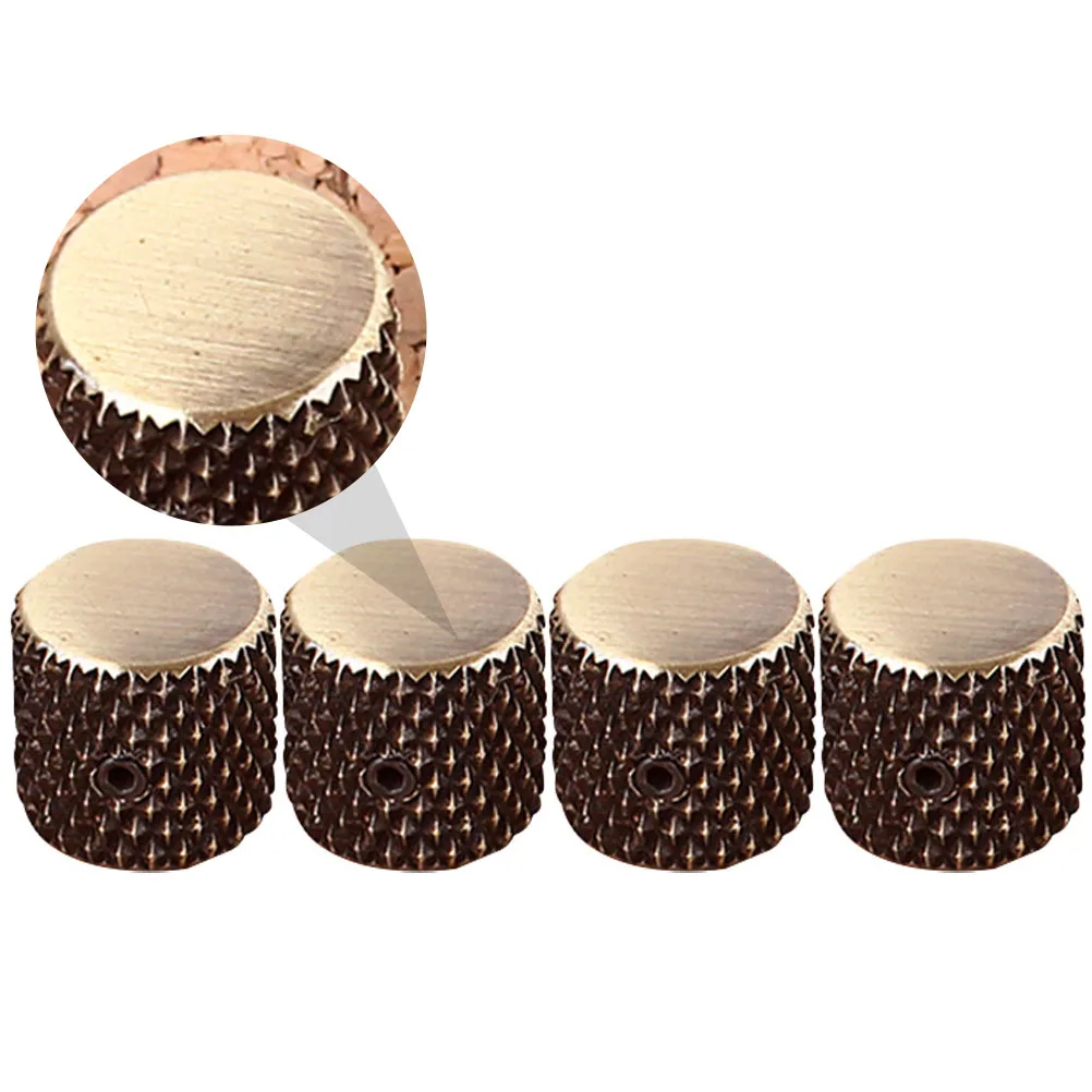 

4 Pcs Aluminum Alloy Knob Guitar Knobs Electric Potentiometer Volume Tuning Key Bass Control