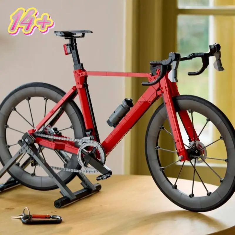 1015Pcs Road Racing Bike 3D Cycle Bicycle Building Block Assemble Puzzle Model For Birthday Ornament Gifts
