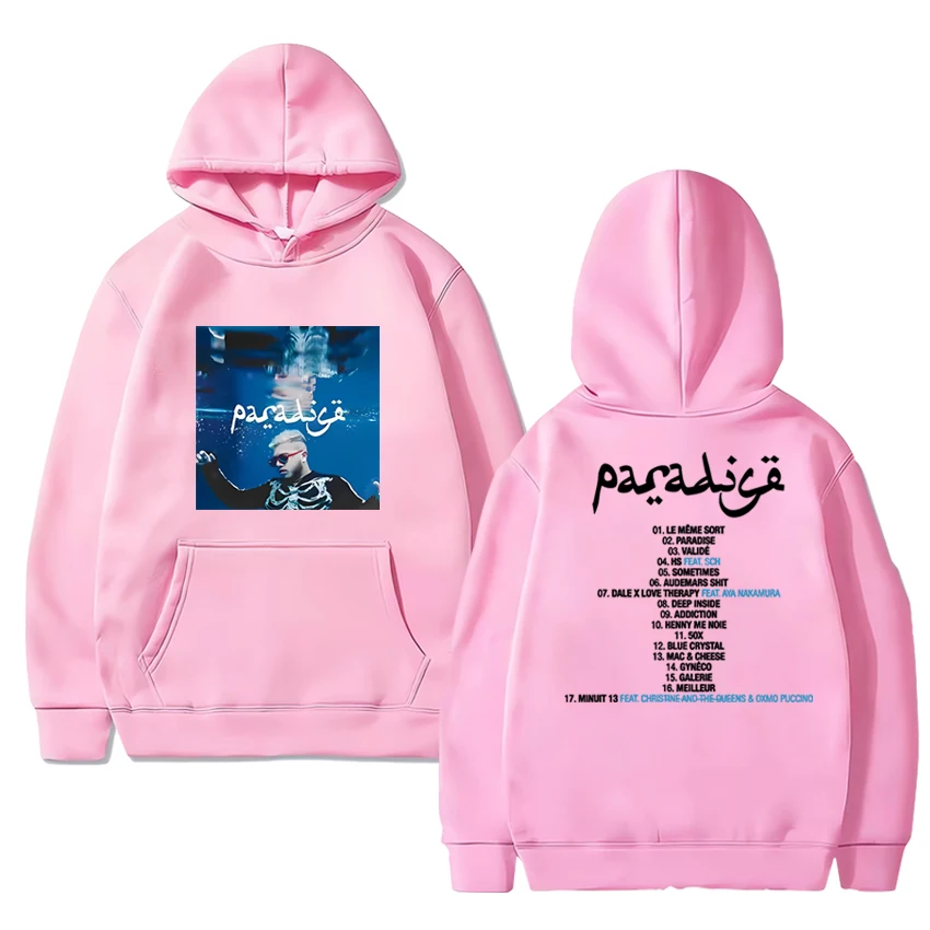 حار مغني الراب هامزا جولة 2025 ألبوم غطاء مزدوج الوجهين طباعة الشارع الشهير للجنسين خمر كنزة بغطاء رأس من الصوف الرجال النساء بلوزة غير رسمية