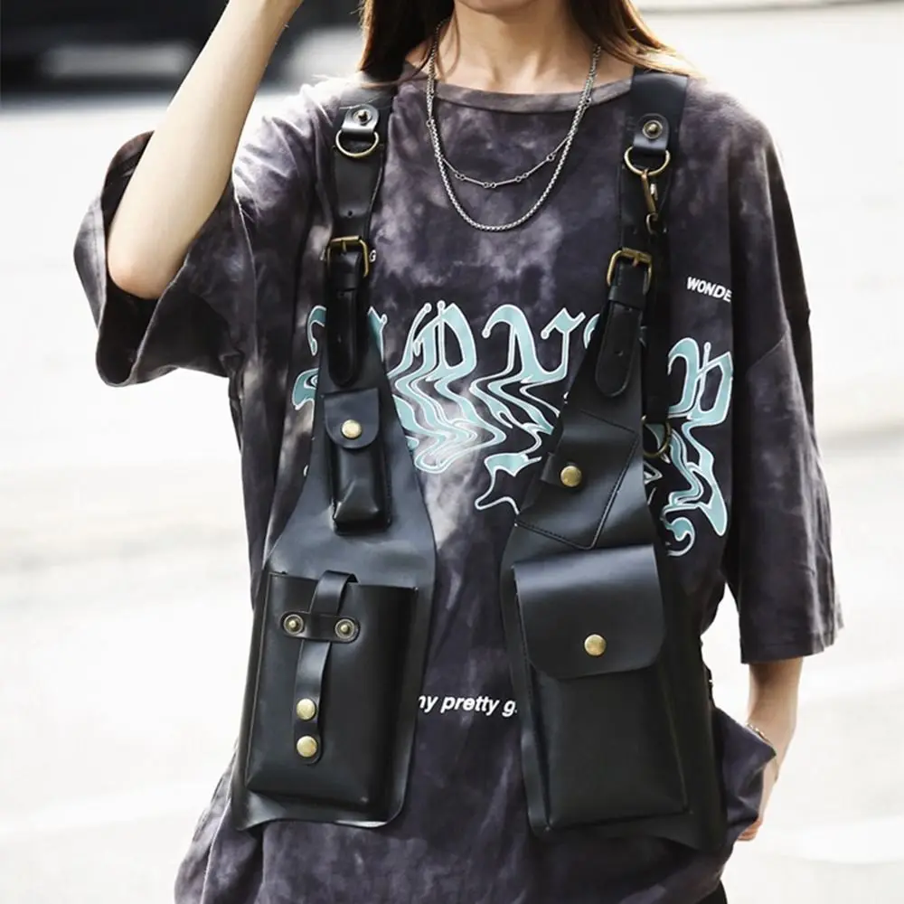 

Ретро-сумка на плечо в стиле стимпанк, винтажная сумка из искусственной кожи, сумка-клатч, двойной чехол для телефона, регулируемый ремень