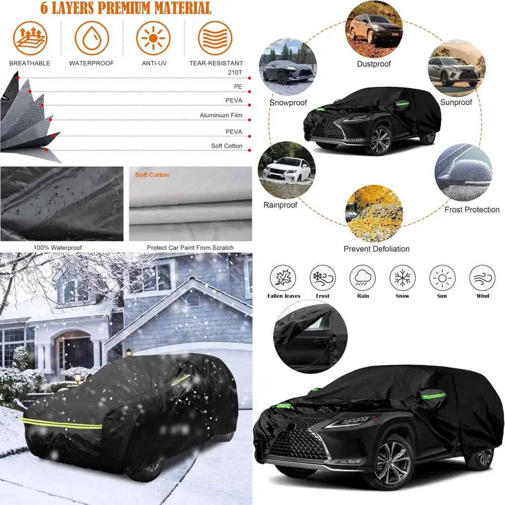 

6-слойный водонепроницаемый автомобильный чехол на заказ для Lexus RXL, RX 350 L, RX 450h L 2017-2025 гг. — устойчивый к атмосферным воздействиям, с дверью на молнии и Wi-Fi