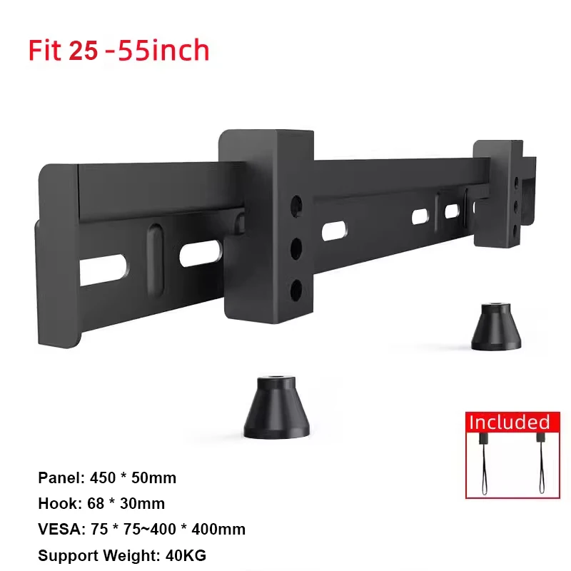 TV Wall Mount for 25-55 Inch TV up to 40kg, No Drill Low Profile TV Mount, Easy Install Wall Mount TV Bracket, Max VESA 400x400m