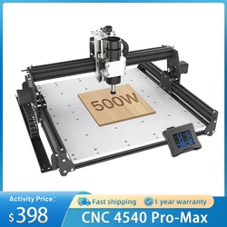 Alumínio bancada CNC fresadora, gravador a laser, cortadores de madeira DIY, gravura madeira máquinas ferramentas, 40W eixo, 500W