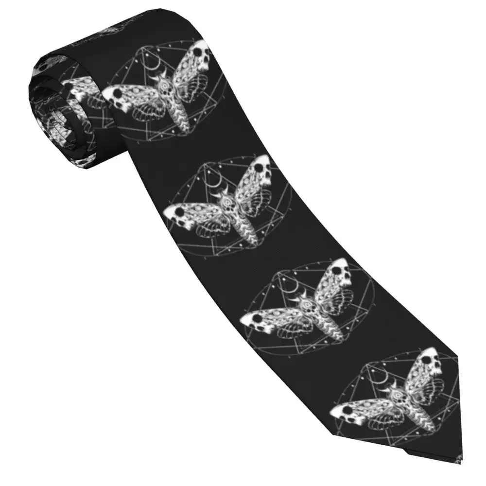 Surreal Death Moth Necktie Silence of the Lambs Gothic Goth Neck Tie for Men Daily Wear Wedding Accessories Business