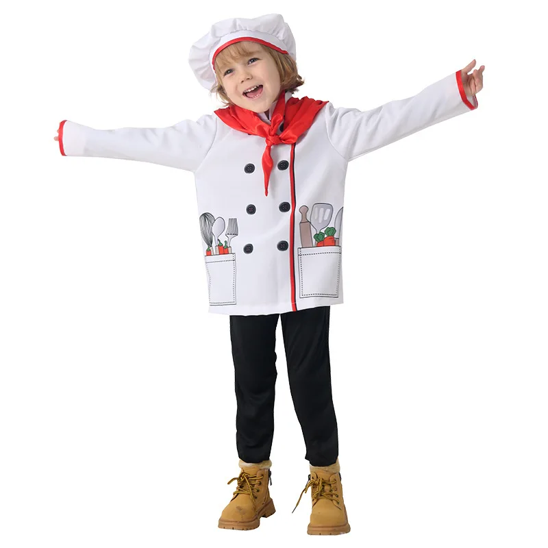 Kindertag koch Cosplay Kostüm Anzug Jungen Mädchen Mode niedlichen Kleid Leistung Kostüm Urlaub Party lustige Bühnen kleidung