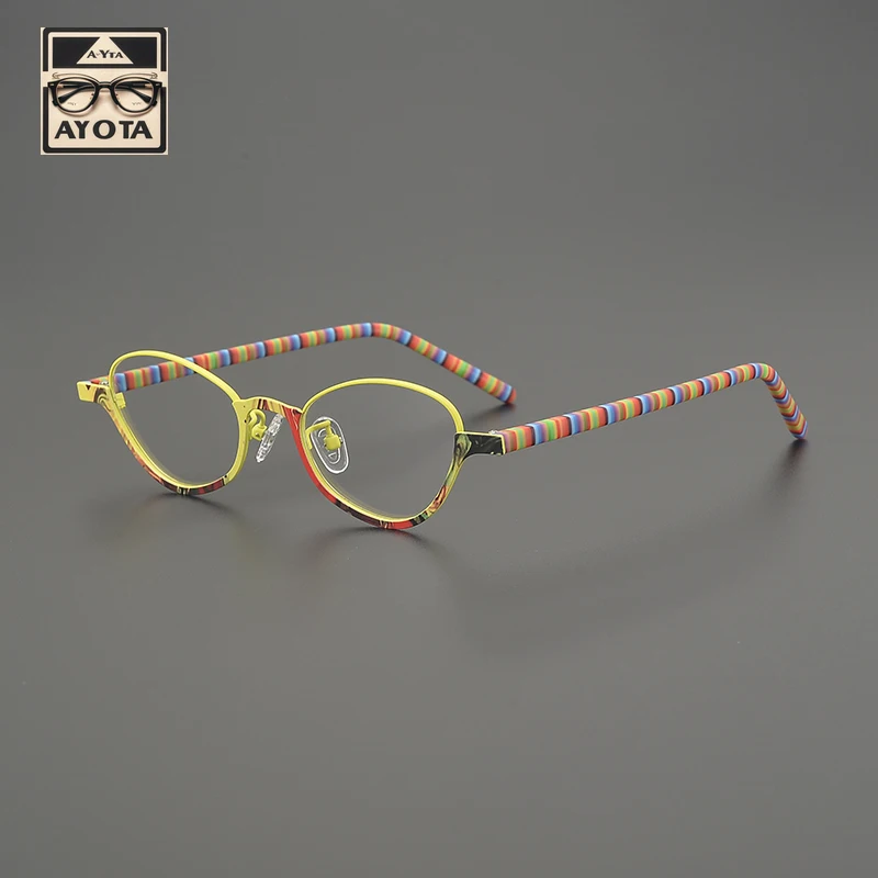 

New Fashion Personalized Pure Titanium Cat-eye Glasses Frame High-quality Handmade Prescription Glasses Women's Myopia Reading