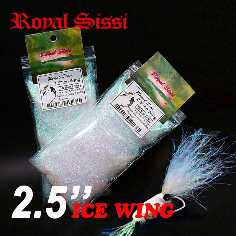 4packs big volume 65mm long ice dubbing pearlescent ice wing synthetic flash thin fibers baitfish shrimp fly tying materials